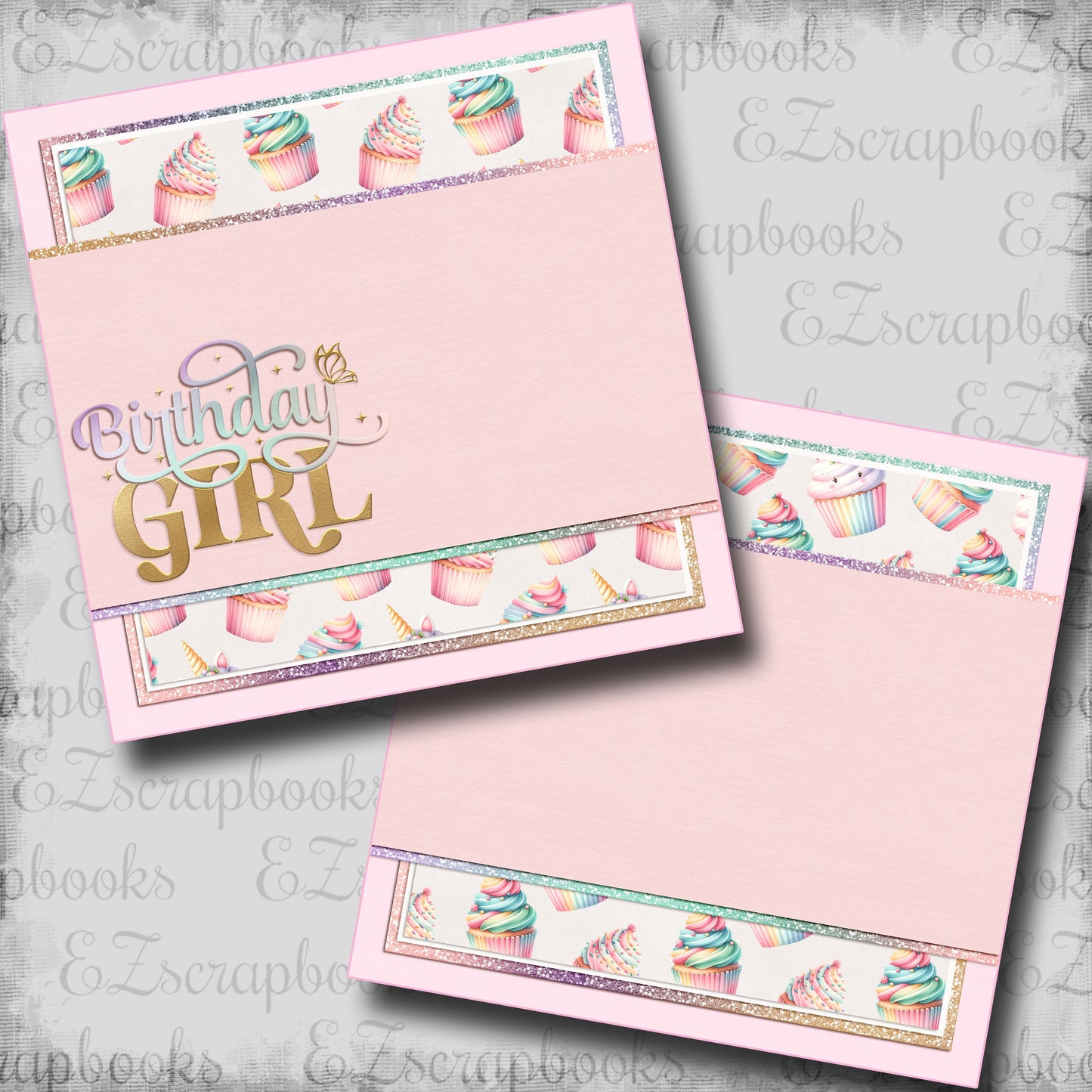 Birthday Girl Cupcakes NPM - Scrapbook Layout - 25-633