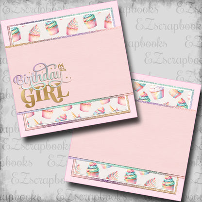 Birthday Girl Cupcakes NPM - Scrapbook Layout - 25-633