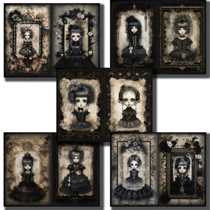 Gothic Dolls Dark Border Journal Pages - 23-7255