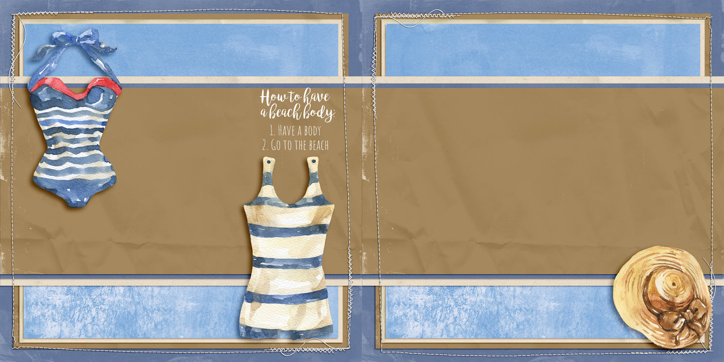Beach Days EZ Background Pages -  Digital Bundle - 10 Digital Scrapbook Pages - INSTANT DOWNLOAD