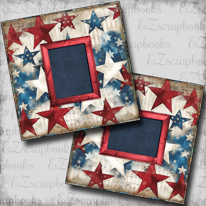 Patriotic Grunge Stars - 24-534