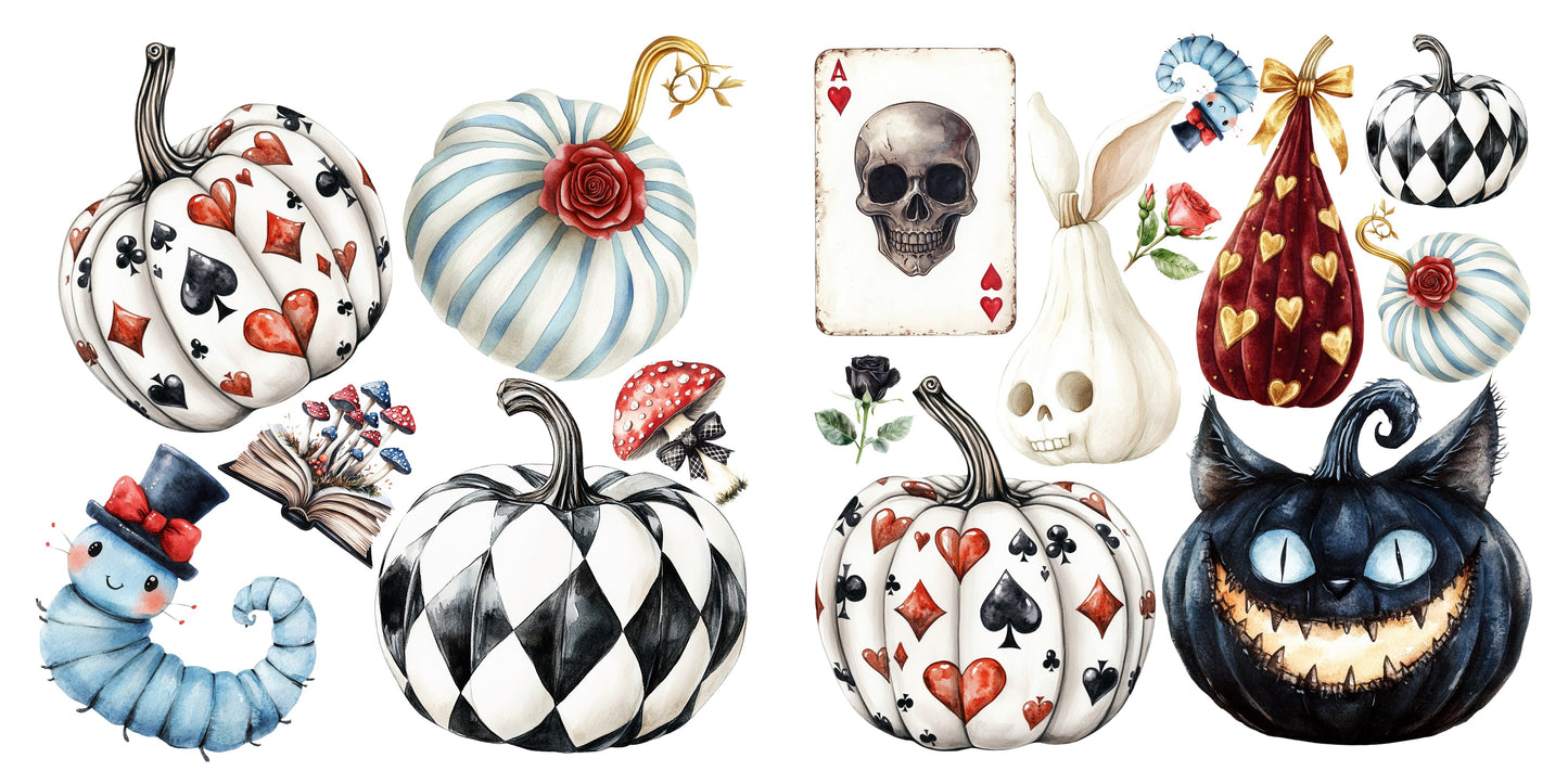 Haunted Alice Pumpkins - Halloween Clip Art Sheets CAS - 25-809