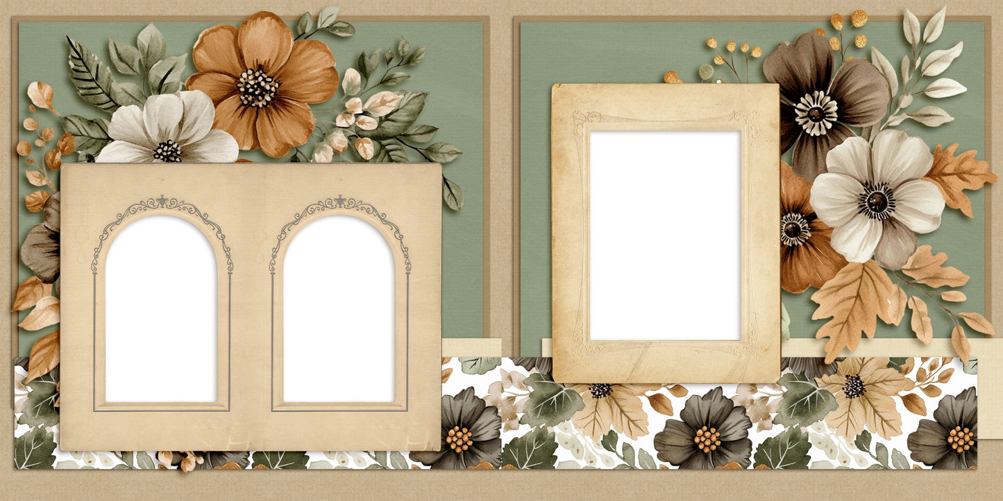 Autumn Gallery EZ Quick Pages -  Digital Bundle - 10 Digital Scrapbook Pages - INSTANT DOWNLOAD