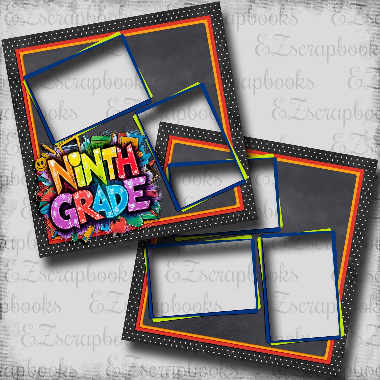 Ninth Grade Boy - EZ Digital Scrapbook Pages - INSTANT DOWNLOAD
