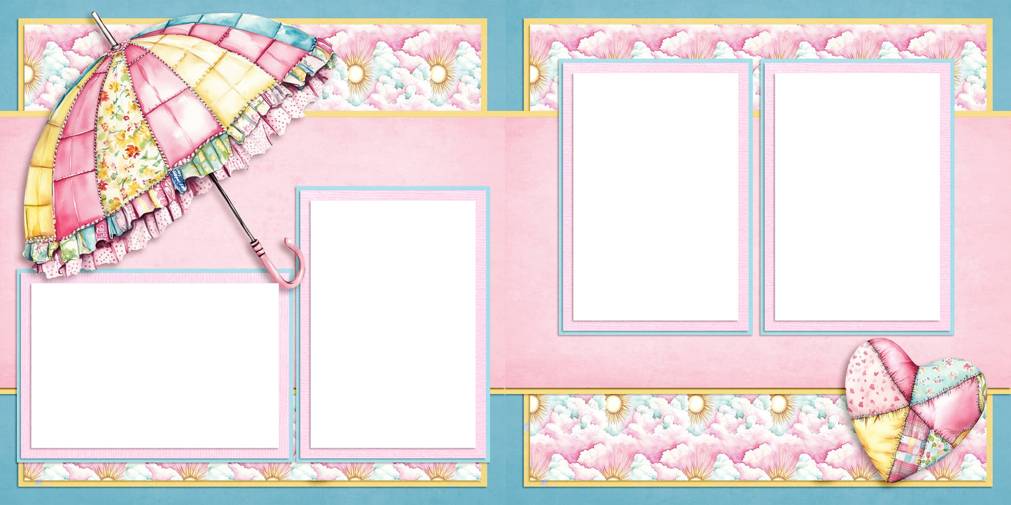 Patchwork Spring EZ Quick Pages -  Digital Bundle - 10 Digital Scrapbook Pages - INSTANT DOWNLOAD