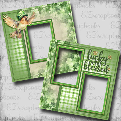 Lucky & Blessed Birdie - EZ Digital Scrapbook Pages - INSTANT DOWNLOAD
