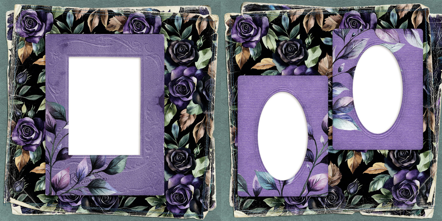 Twilight Flowers - EZ Digital Scrapbook Pages - INSTANT DOWNLOAD