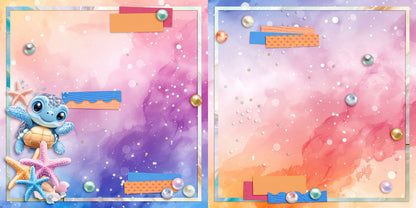 Summer Happiness NPM - Set of 5 Double Page Scrapbook Layouts - 25-1063