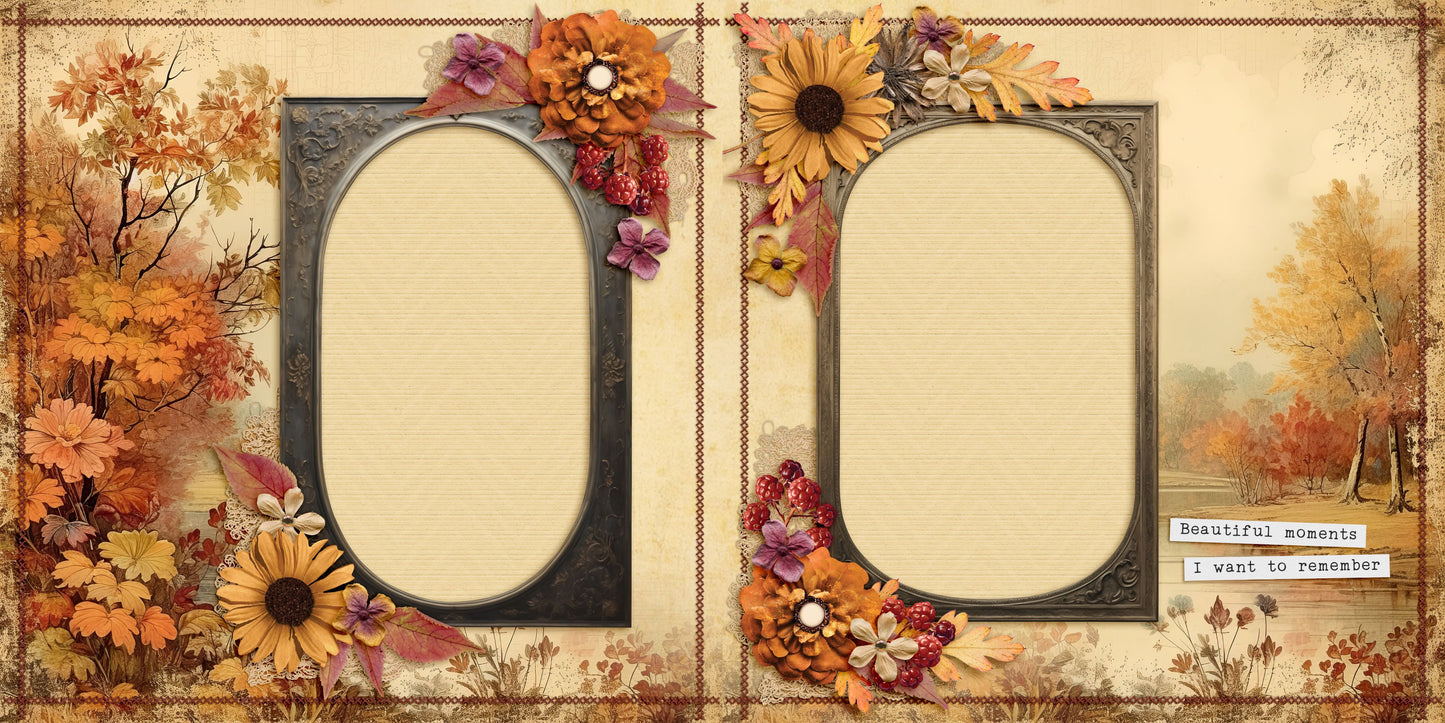 Moment in Time - Set of 5 Double Page Scrapbook Layouts - 25-1098