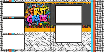 First Grade Boy - EZ Digital Scrapbook Pages - INSTANT DOWNLOAD