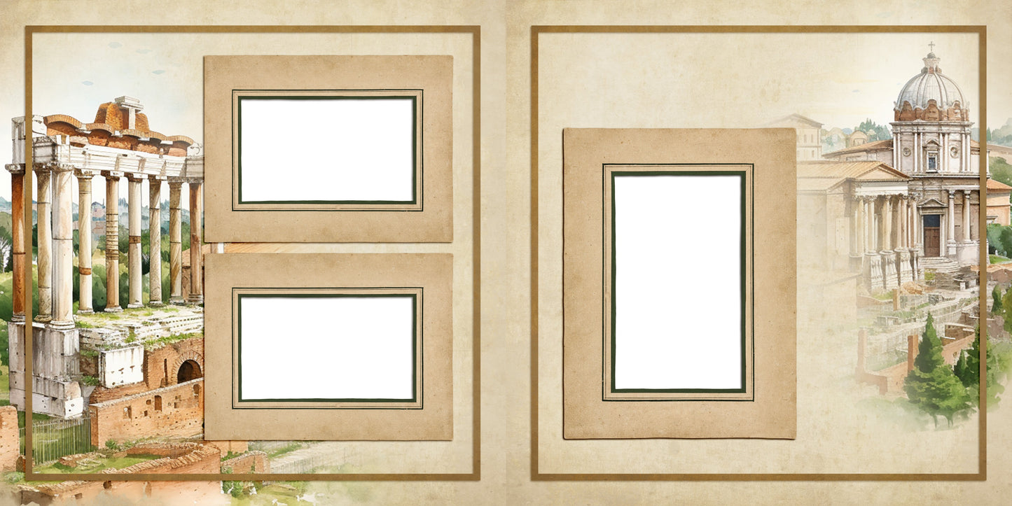 Ciao Roma EZ Quick Pages -  Digital Bundle - 10 Digital Scrapbook Pages - INSTANT DOWNLOAD