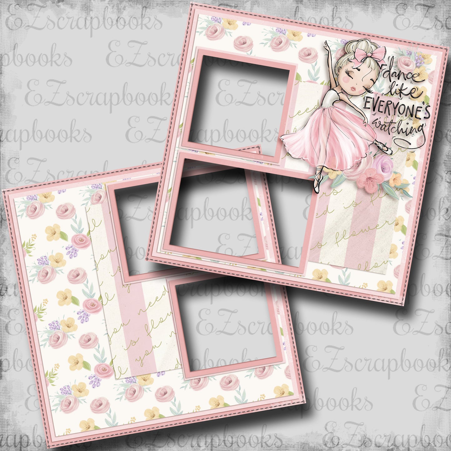 Dance Everyone Watching - Blonde Hair - EZ Digital Scrapbook Pages - INSTANT DOWNLOAD