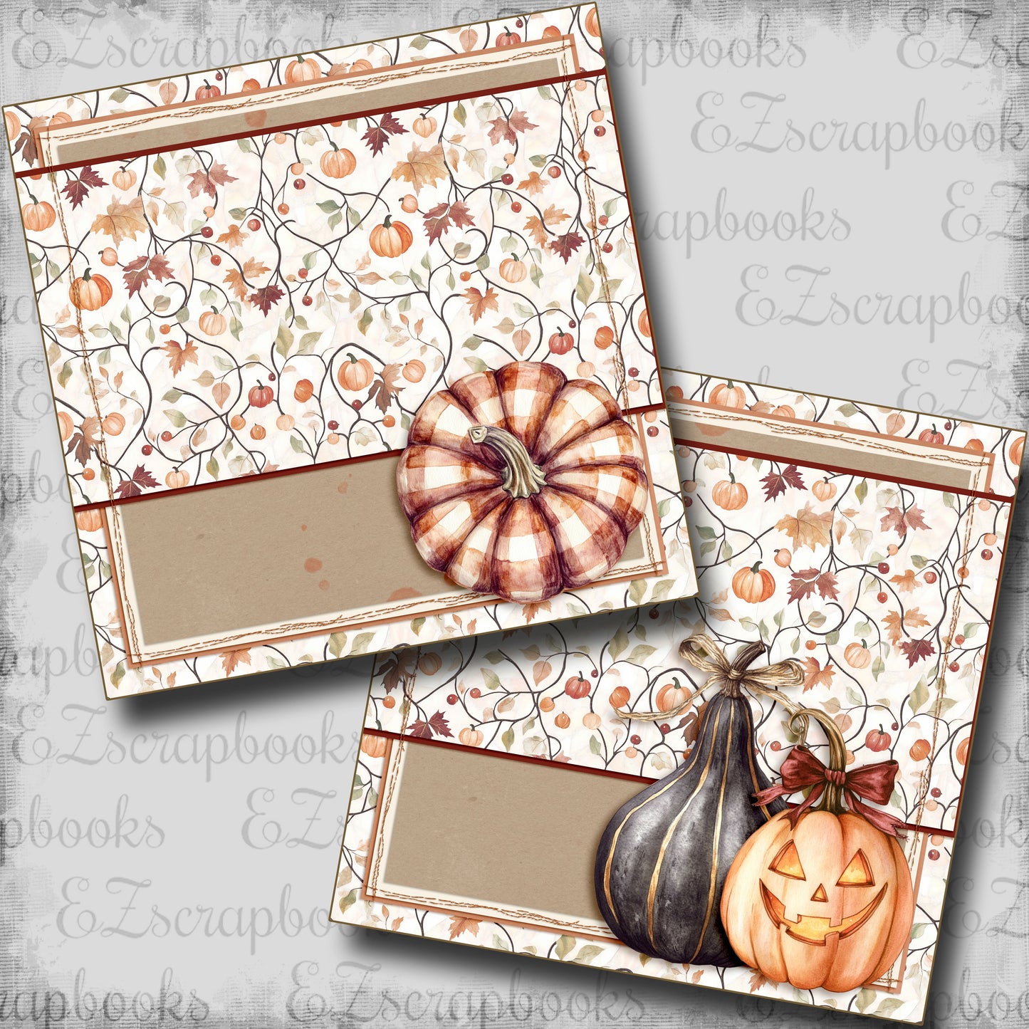 Spelling Autumn Jack-O-Lantern NPM - Scrapbook Layout - 25-729