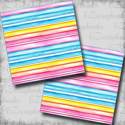 Waterpark Stripes - Scrapbook Papers - 25-765