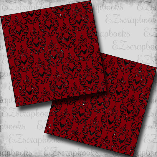 Vampire Damask Red - Scrapbook Papers - 24-836