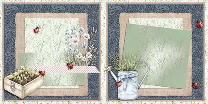 Spring Garden EZ Background Pages -  Digital Bundle - 10 Digital Scrapbook Pages - INSTANT DOWNLOAD