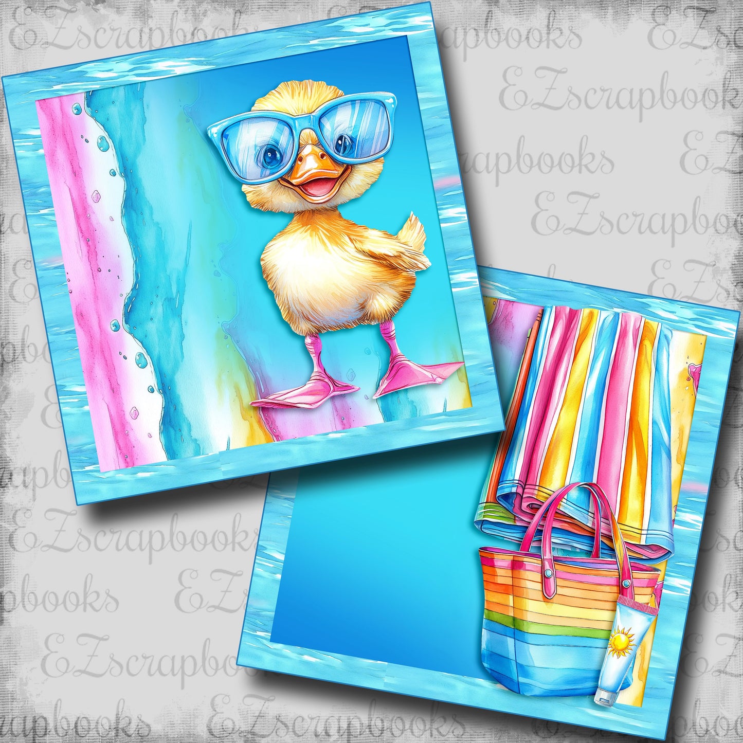Waterpark Duckling NPM - Scrapbook Layout - 25-755