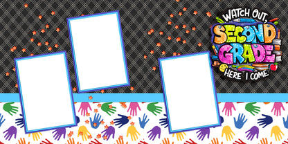 Second Grade Boy - EZ Digital Scrapbook Pages - INSTANT DOWNLOAD