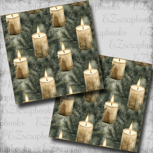 Rustic Christmas Candles - Scrapbook Papers - 24-899