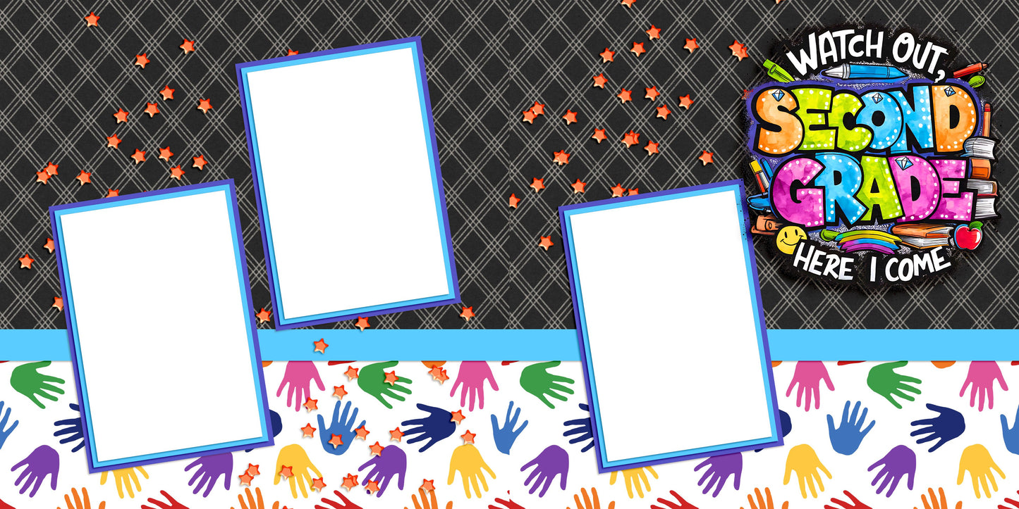 Back to School Boy Collection 1 EZ Quick Pages -  Digital Bundle - 10 Digital Scrapbook Pages - INSTANT DOWNLOAD