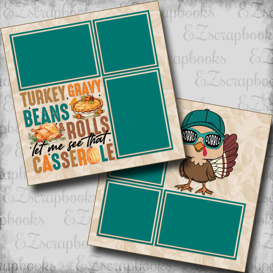 Turkey Gravy Beans & Rolls Boy - Scrapbook Layout - 24-852