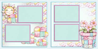 Patchwork - Set of 5 Double Page Scrapbook Layouts - 25-1032