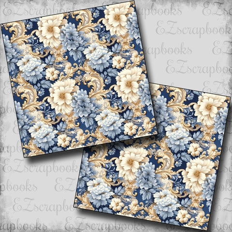 Rococo Palace Cream Gold Blue - Papers - 23-341