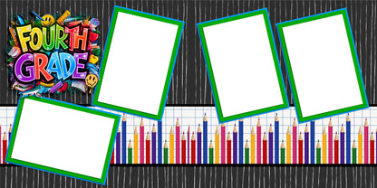 Fourth Grade Boy - EZ Digital Scrapbook Pages - INSTANT DOWNLOAD