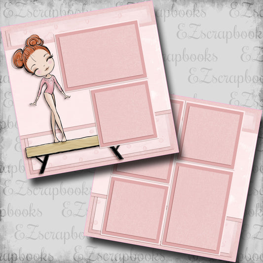 Gymnastics Balance Beam Ginger - Scrapbook Layout - 24-616