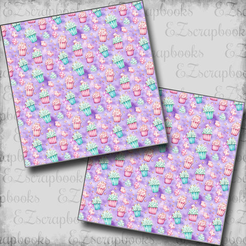 Pajama Party Popcorn Purple - Scrapbook Papers - 24-183