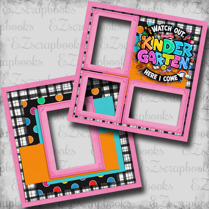 Kindergarten Girl - EZ Digital Scrapbook Pages - INSTANT DOWNLOAD