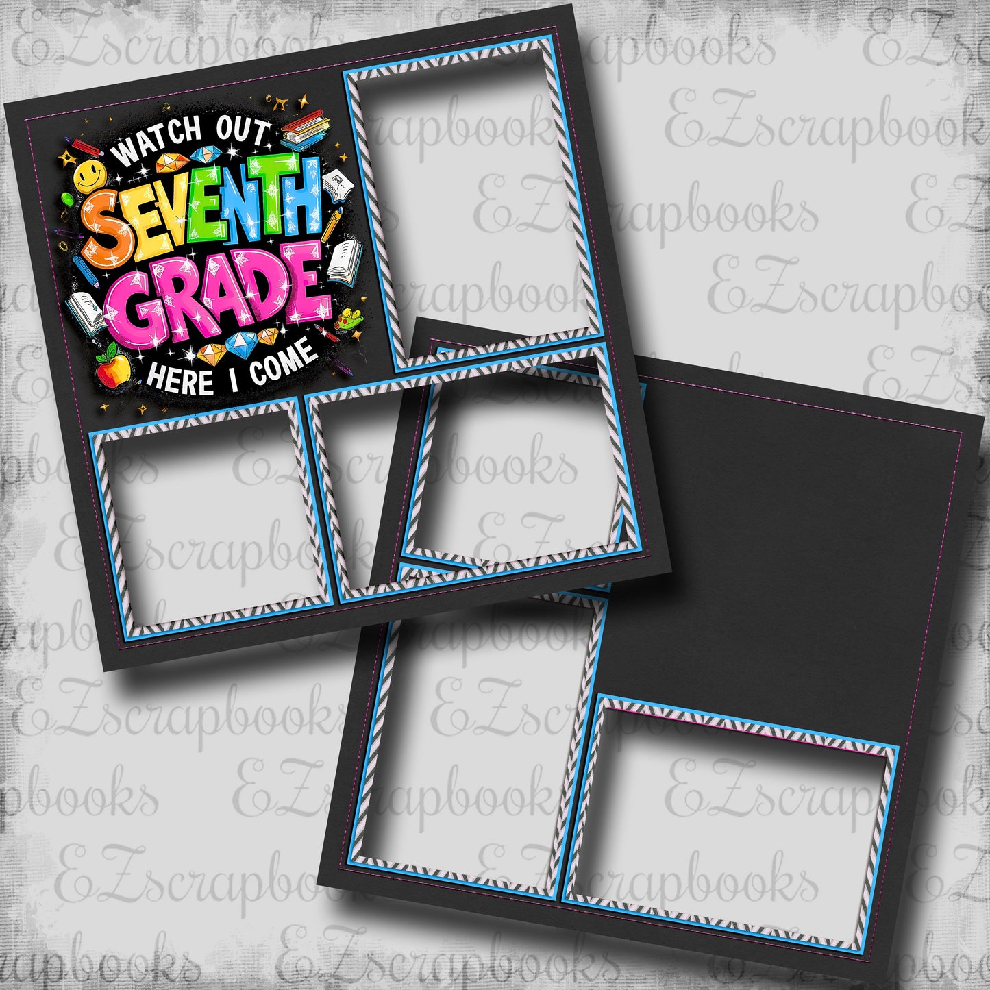 Seventh Grade Girl - EZ Digital Scrapbook Pages - INSTANT DOWNLOAD