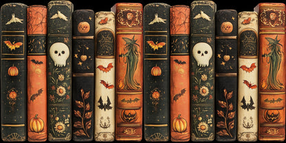 Creepy Distressed Bookspines Witch - Scrapbook Papers - 25-807