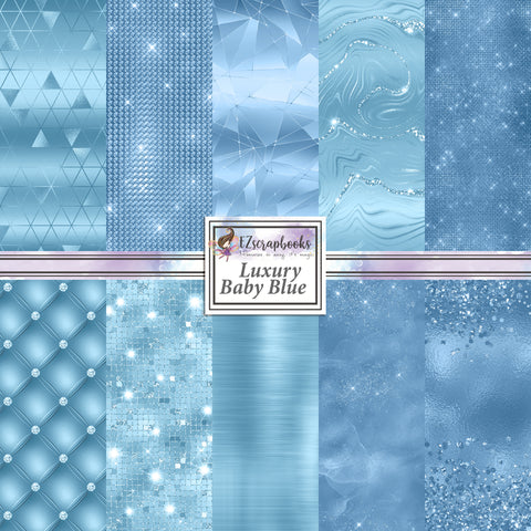 Winter Glitter Textures Background Digital Paper scrapbook blue