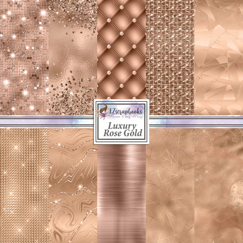 42 Rose Gold Luxury Metallic Texture Papers By ArtInsider