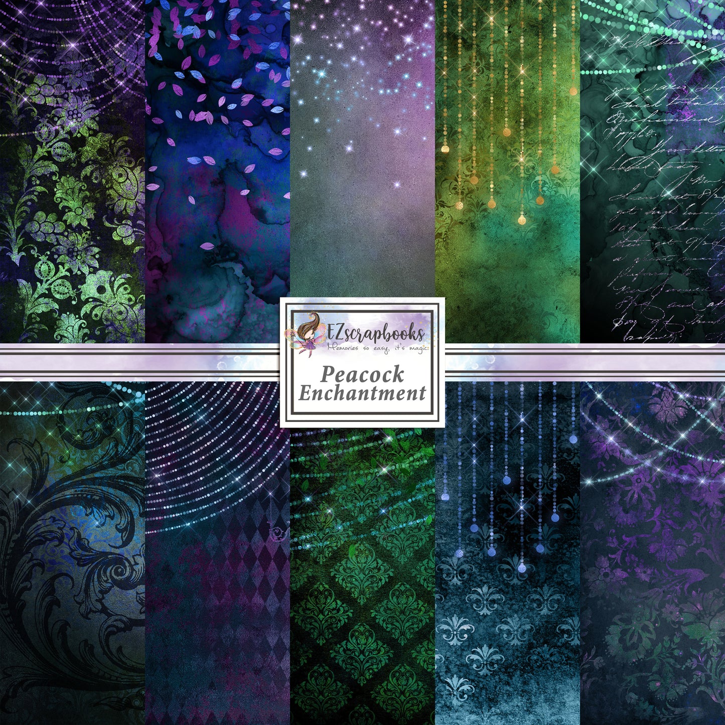 Peacock Enchantment - 12X12 Scrapbook Paper Pack - 8339