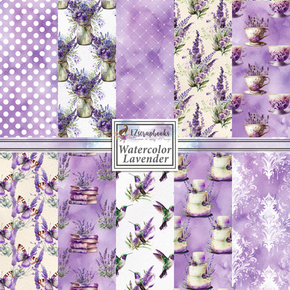 Watercolor Lavender - 12X12 Scrapbook Paper Pack - 8341