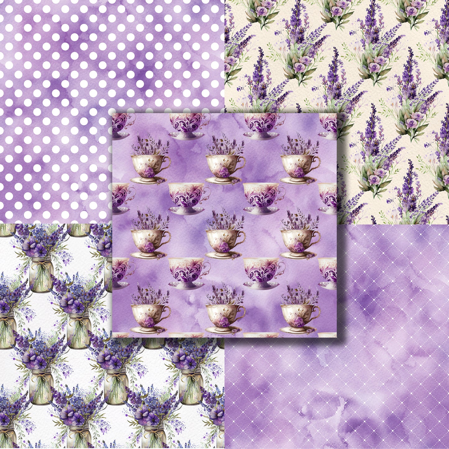 Watercolor Lavender - 12X12 Scrapbook Paper Pack - 8341