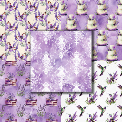 Watercolor Lavender - 12X12 Scrapbook Paper Pack - 8341