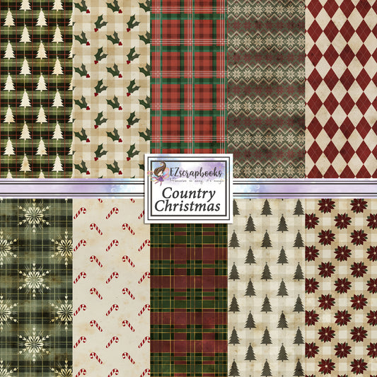 Country Christmas 12X12 Paper Pack - 8489