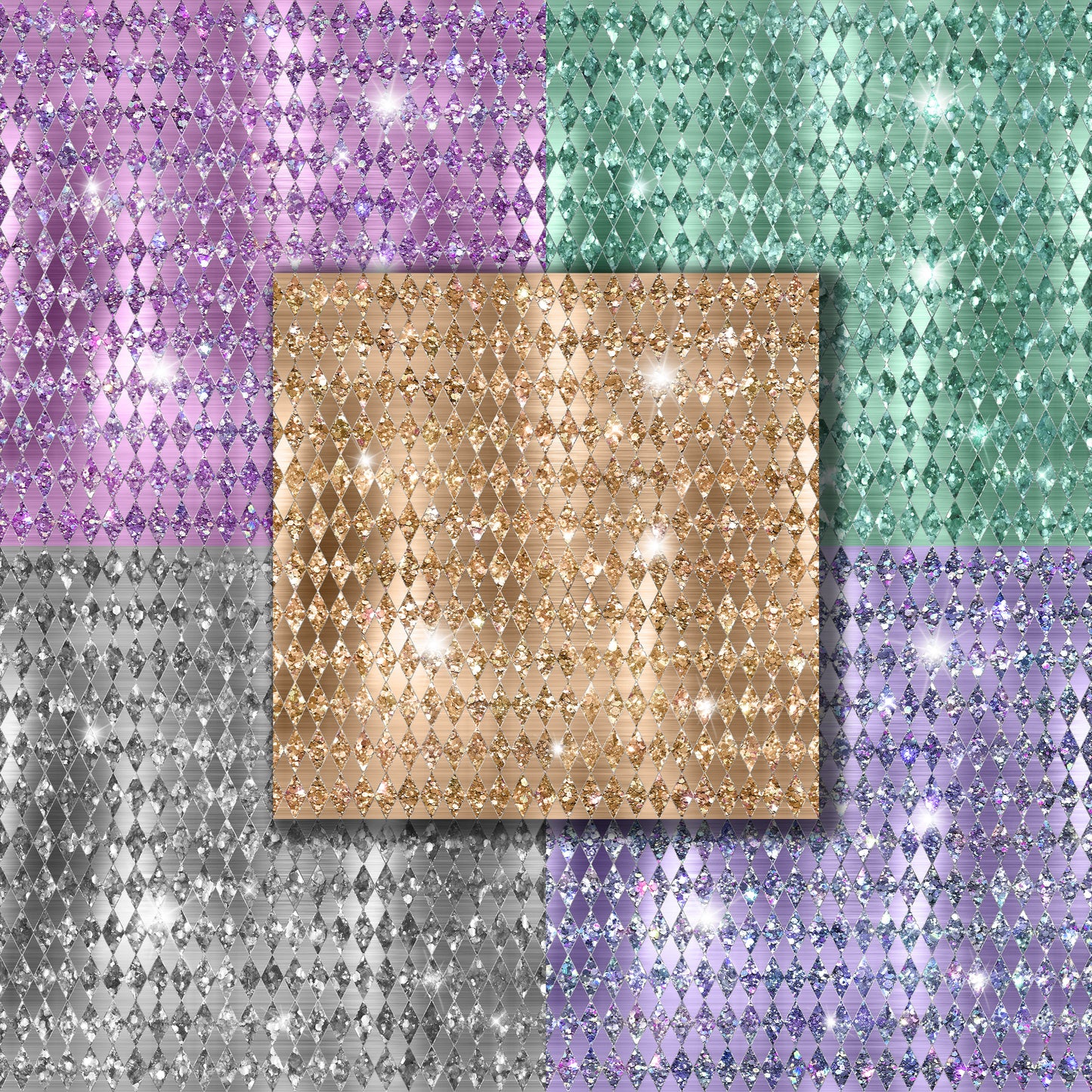 Glitter Harlequin 12X12 Paper Pack - 8490