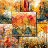 Autumn Watercolor Forest 12X12 Paper Pack - 8526