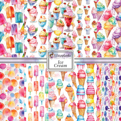 Ice Cream - 12X12 Scrapbook Paper Pack - 8538