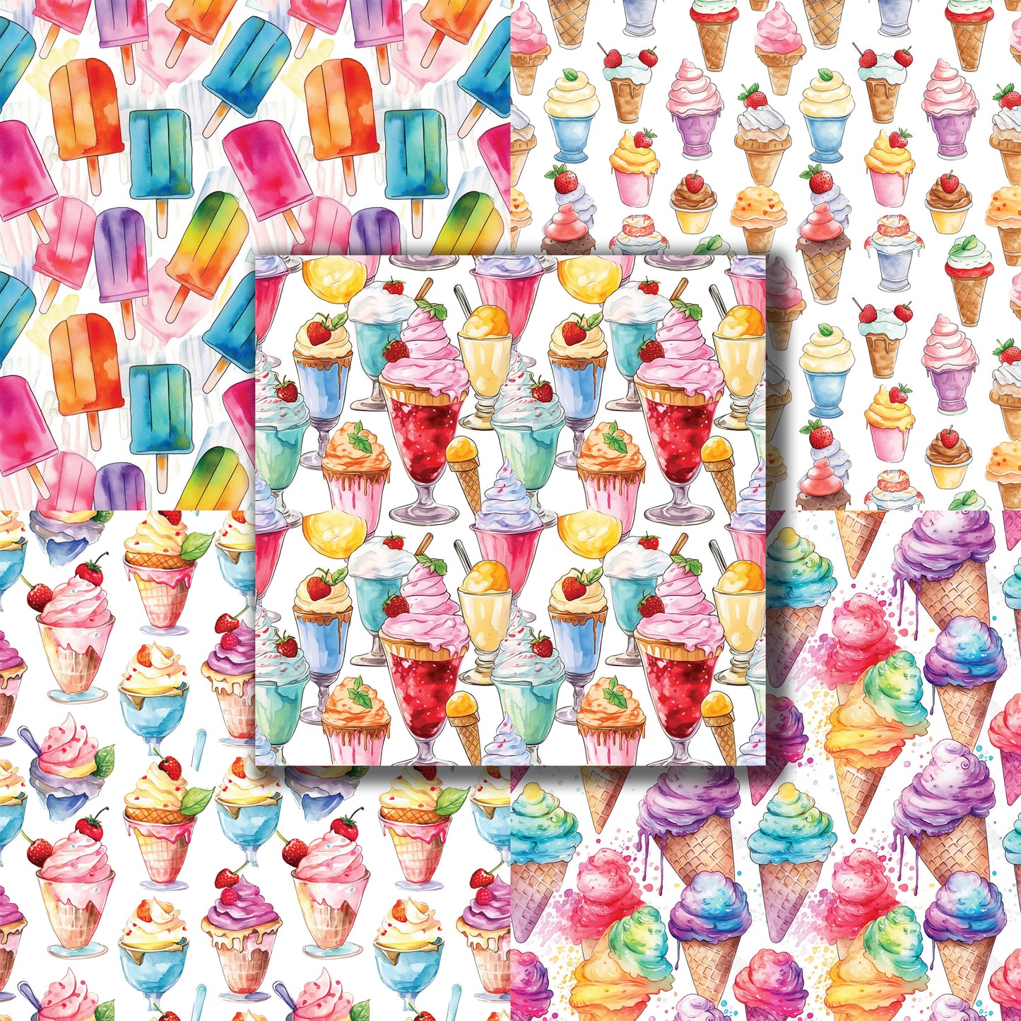 Ice Cream - 12X12 Scrapbook Paper Pack - 8538