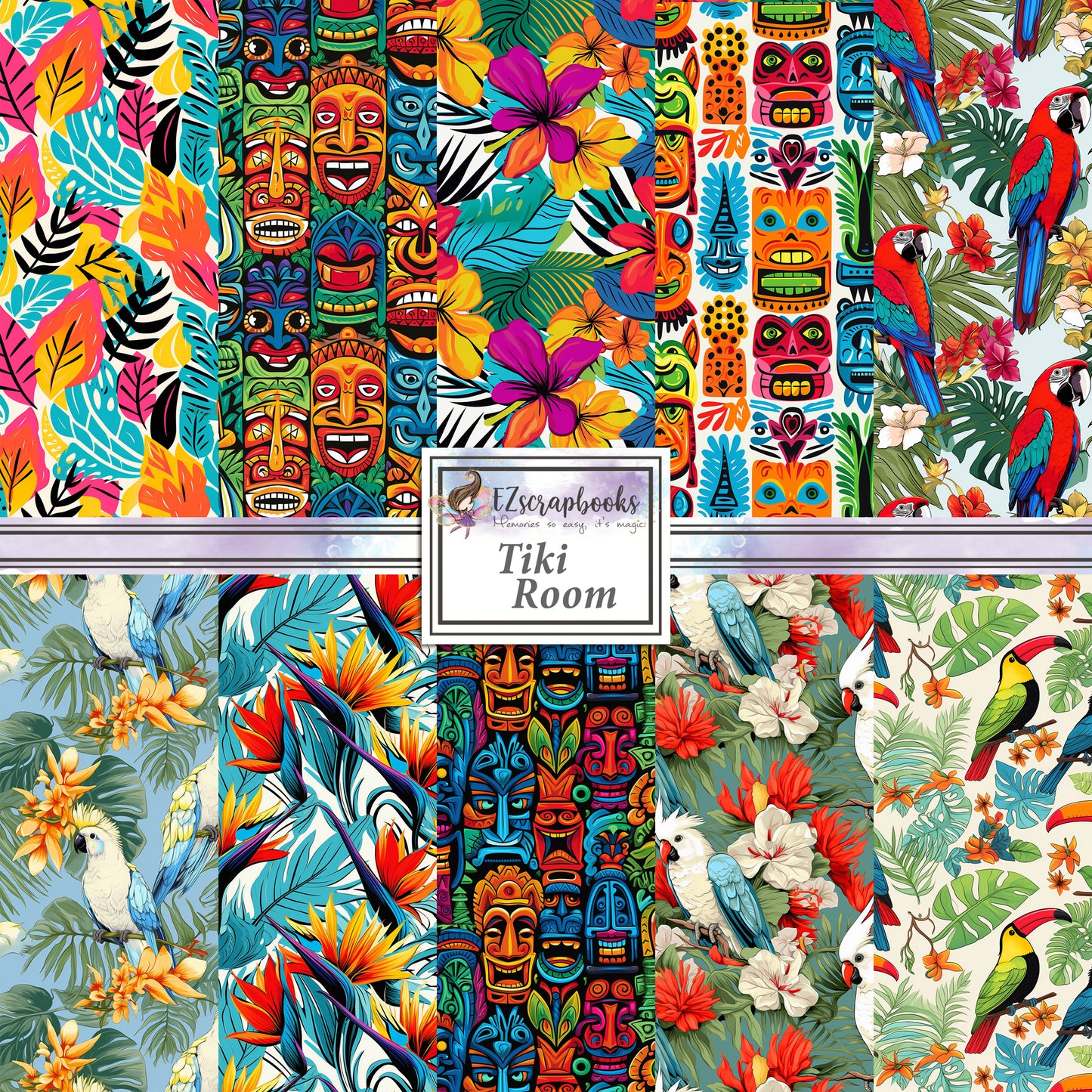 Tiki Room - 12X12 Scrapbook Paper Pack - 8539