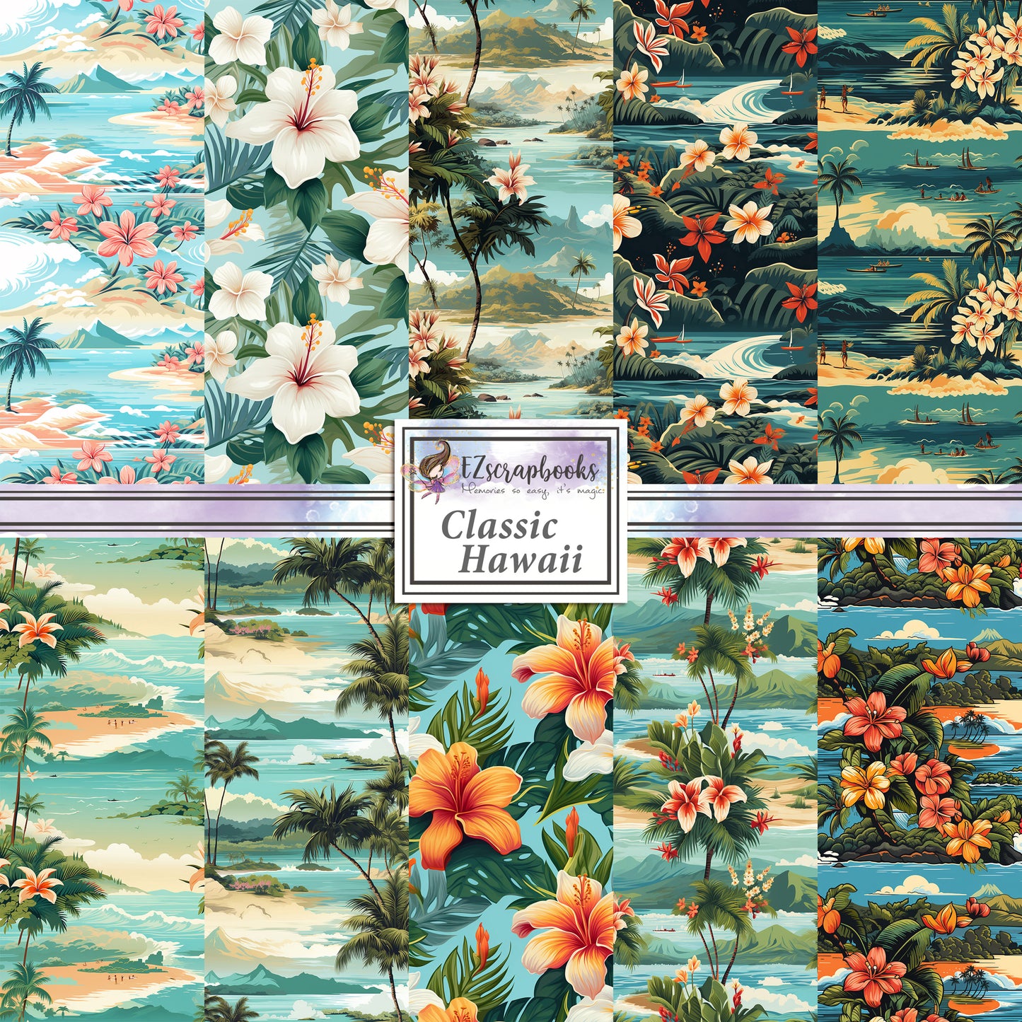 Classic Hawaii - 12X12 Scrapbook Paper Pack - 8540