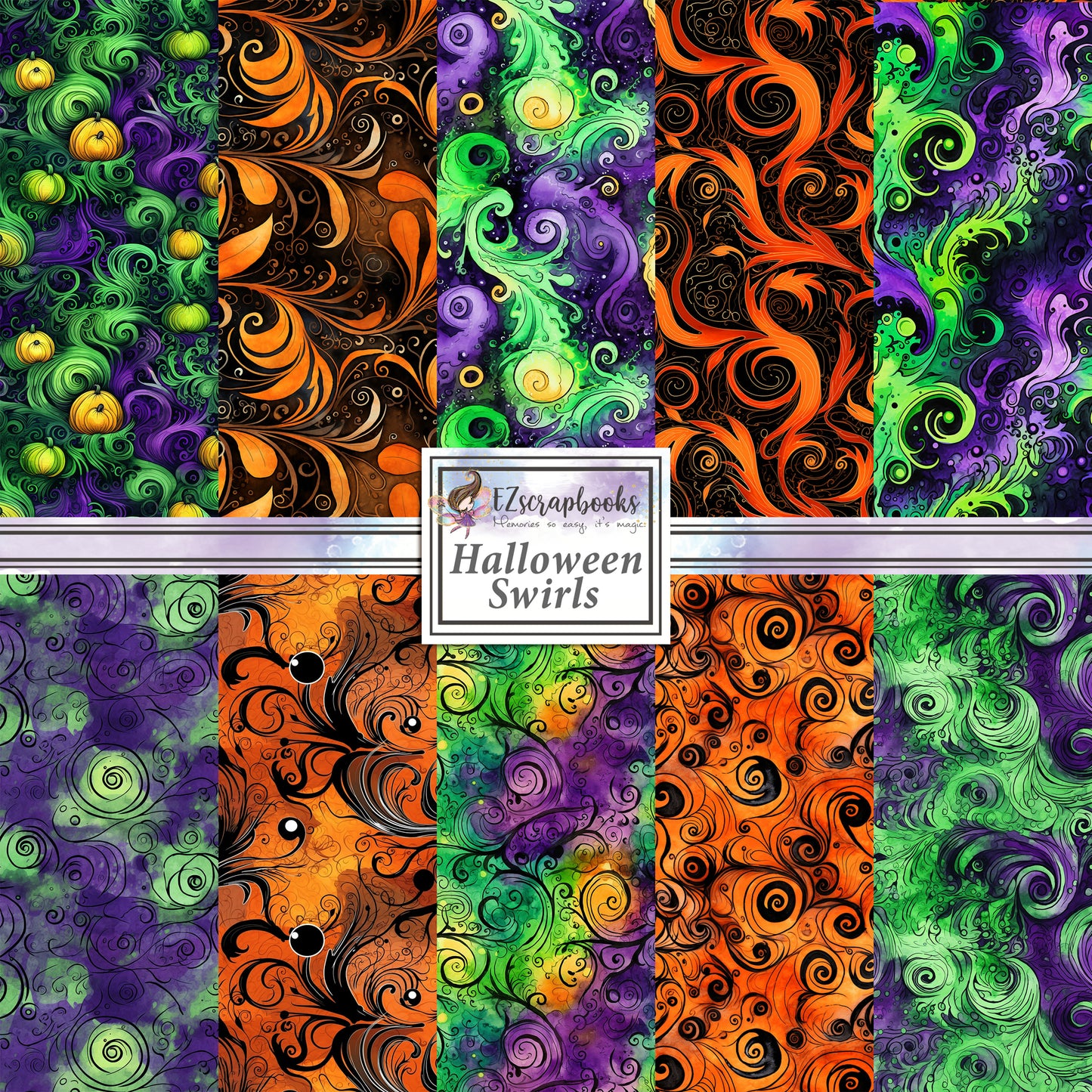 Halloween Swirls - Paper Pack - 8545