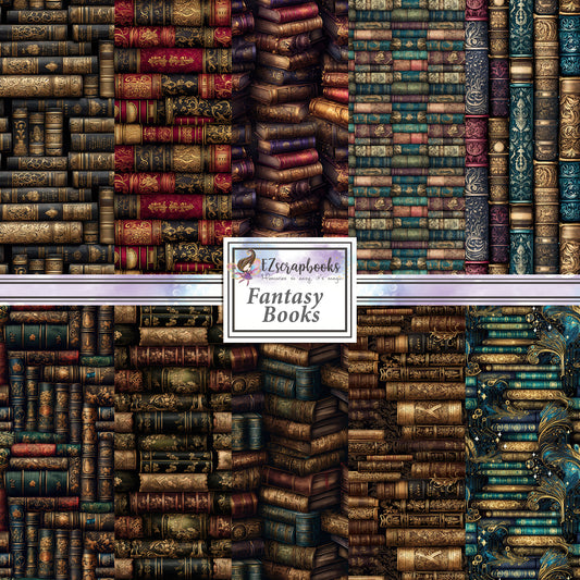 Fantasy Books - 12X12 Scrapbook Paper Pack - 8554