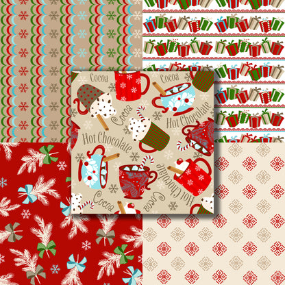 Holiday Red & Beige - 12X12 Scrapbook Paper Pack - 8564