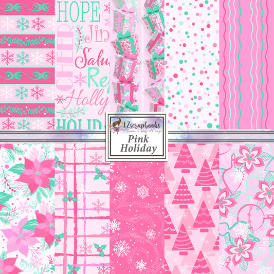 Holiday Pink - 12X12 Scrapbook Paper Pack - 8565